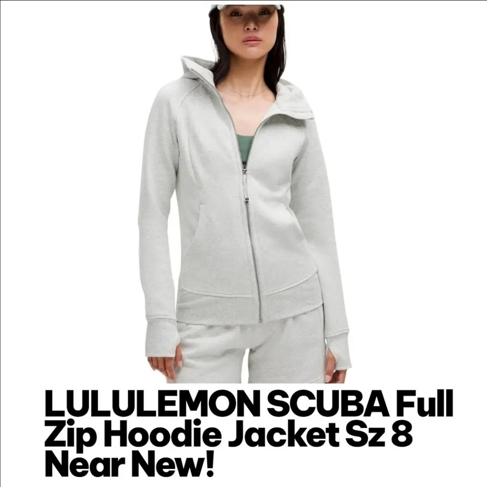 Scuba Full Zip Hoodie Size 8 Gray